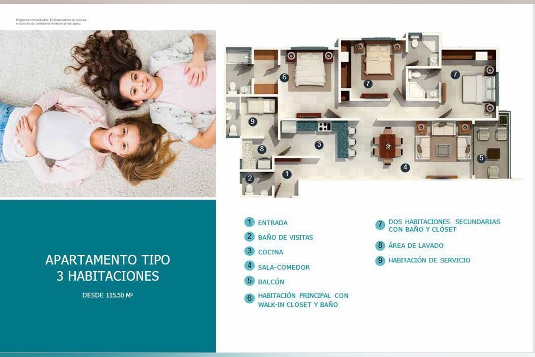 Apartamentos de 2 y 3 habitaciones en venta Bella Vista (10)