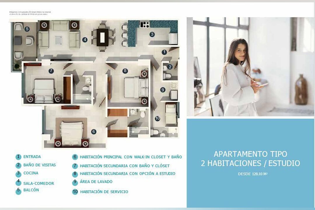 Apartamentos de 2 y 3 habitaciones en venta Bella Vista (11)