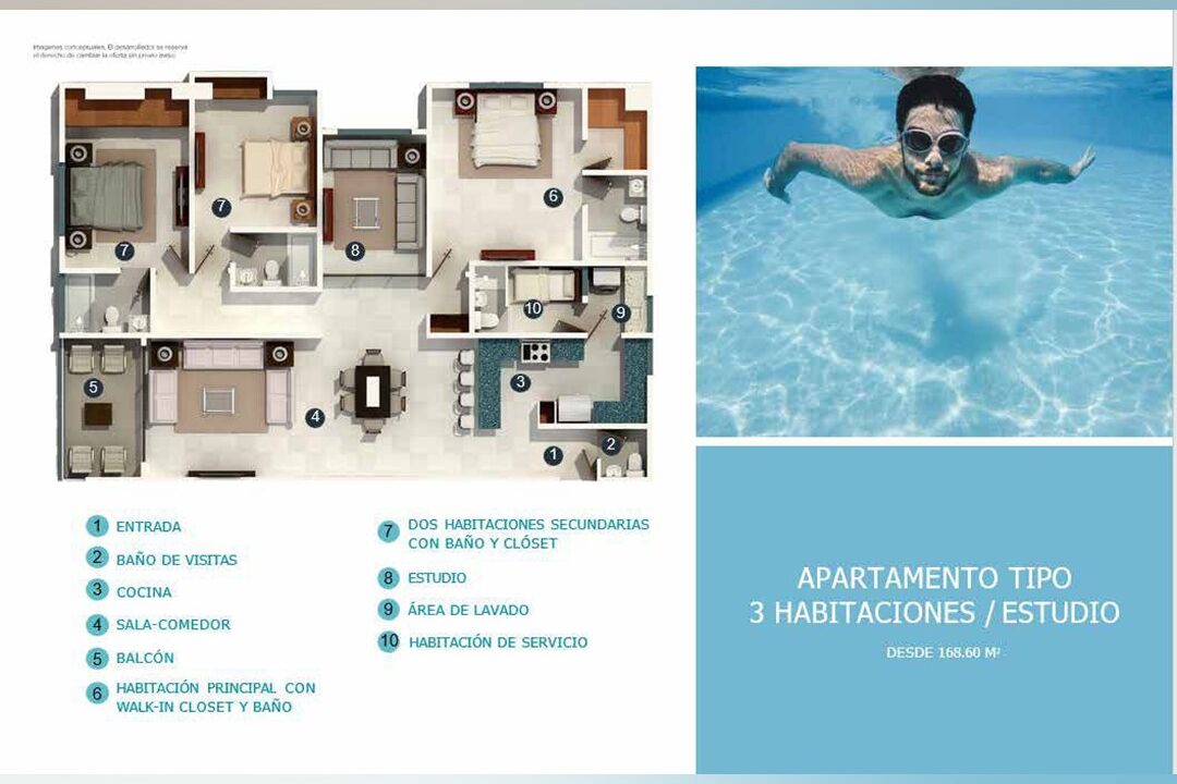 Apartamentos de 2 y 3 habitaciones en venta Bella Vista (22)